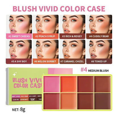 8Colors Highlight/Brow/Blush Palett Enhance Facial Three-dimensional Makeup Shimmer Waterproof Makeup Tool Cosmetic Good Vibrations