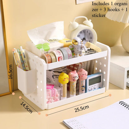 Multi-functional 3-tier Desktop Organizer, Desktop Shelf, Hole Board, Pen Holder Office Desk Organizer, Desk Desk Organizer Good Vibrations