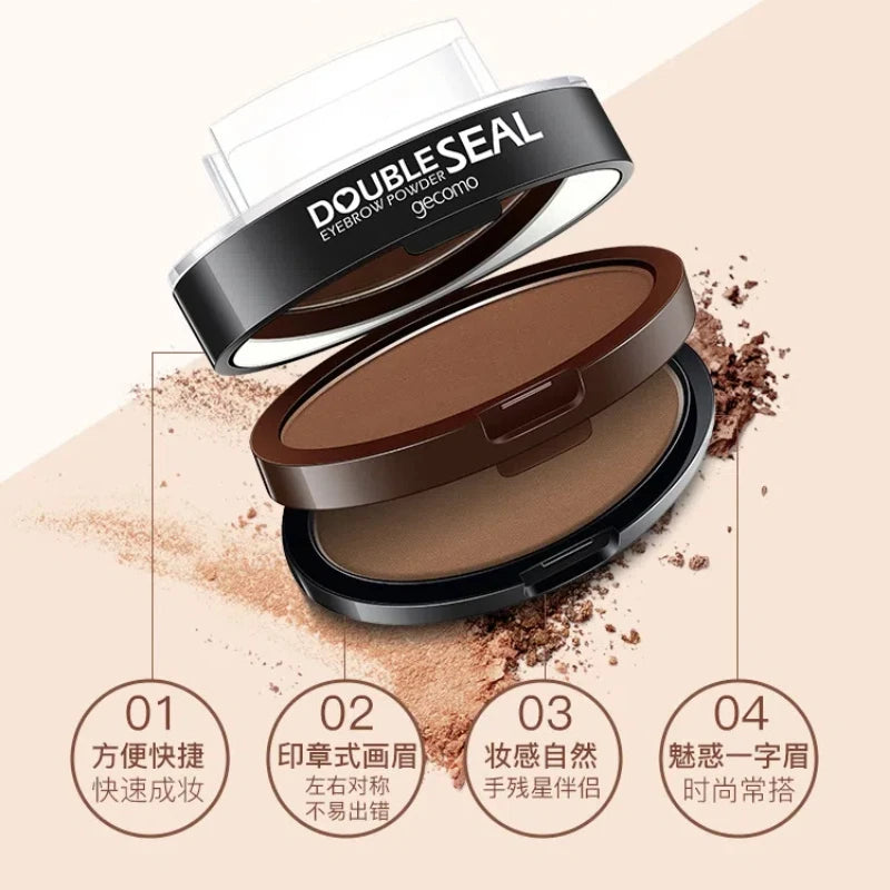 Dual Layer Dual Color Stamp Brow Powder Quick Makeup Brow Stamps Waterproof Powder Palette for Eyebrows Eye Brow Tint Makeup Good Vibrations