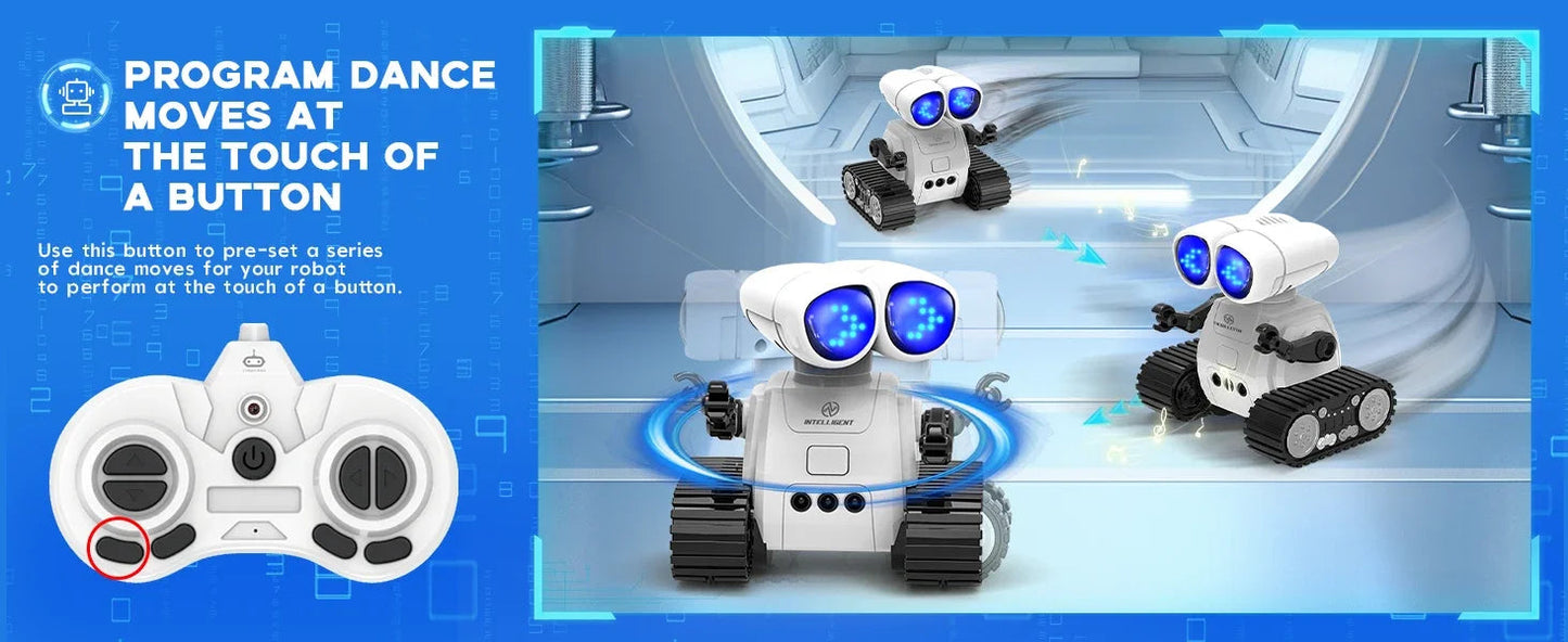 TOY Life Rechargeable RC Robot - LED Eyes Music Walkie Talkie Remote Control Toy for Kids Toddler Gift Good Vibrations