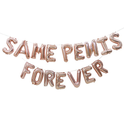 Bachelorette Party Decor, Same Penis Forever, Foil Balloon Set, Hen Party Accessories, Rose Gold, Confetti, 1Set Good Vibrations