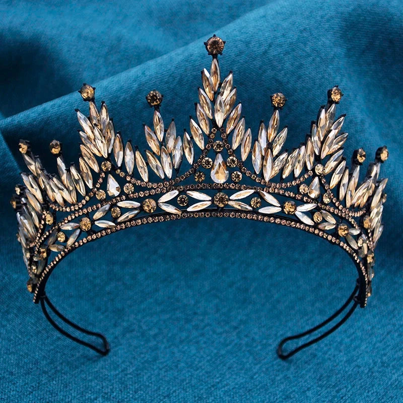 Gorgeous Baroque Crown for Bridal Tiaras Wedding Headwear Prom Diadem Hair Jewelry Prom Pageant Tiaras and Crowns Good Vibrations