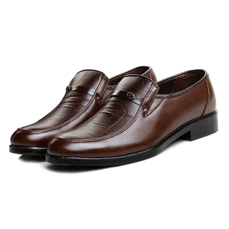 Casual Loafers for Men Round Toe Mens Formal Shoes Business Handmade Slip-On Mens Flat Shoes Mocasines Zapatos De Hombre Good Vibrations