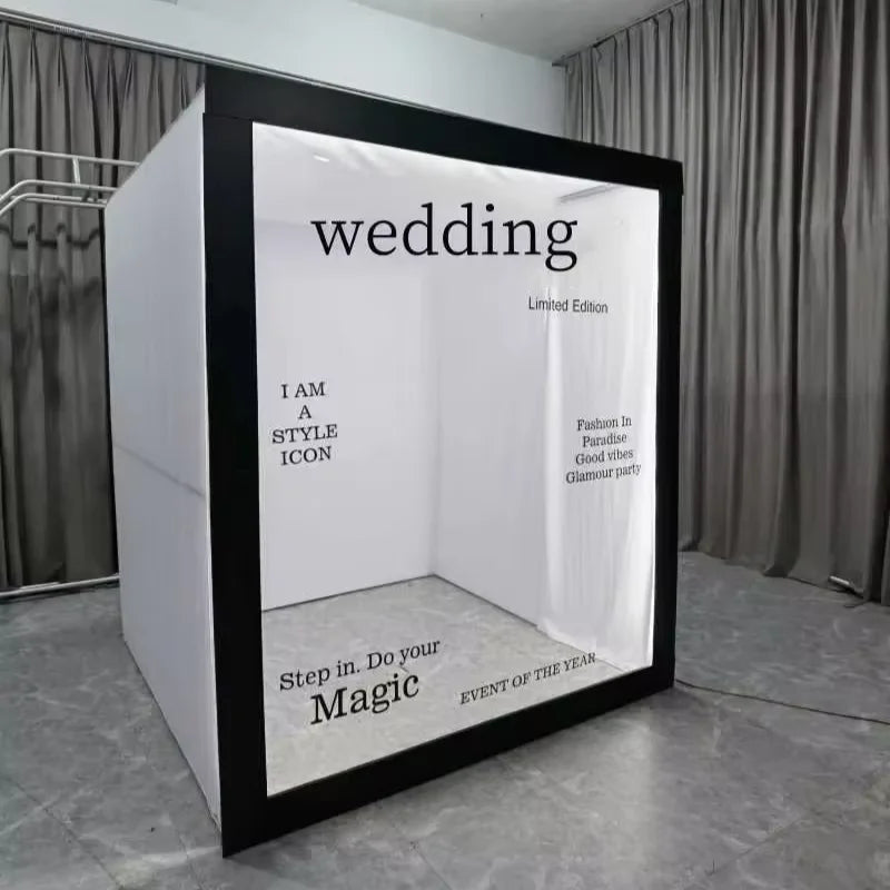 Weddings Photography Background decoration Props PVC magazine photo booth backdrop party event  led photo booth with led Good Vibrations
