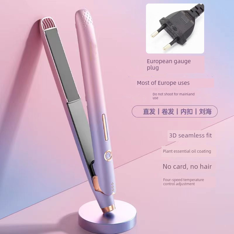 110V Electric Hair Straightener Straight Hair Hair Curler Dual-Use Anion Hair Straighter Small Hair Straightening Tool Bang Clip Ironing Board Good Vibrations