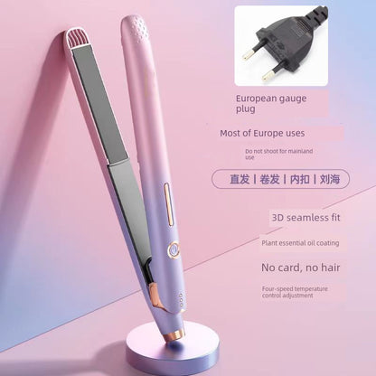 110V Electric Hair Straightener Straight Hair Hair Curler Dual-Use Anion Hair Straighter Small Hair Straightening Tool Bang Clip Ironing Board Good Vibrations