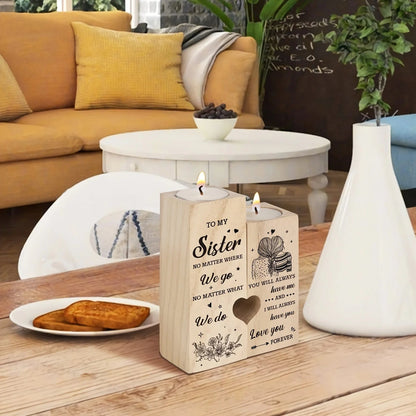 1pcs sister gift, heart candlestick gift for sister, best sister birthday, thanksgiving, wedding gift (without candles) Good Vibrations