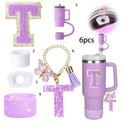 6PCS Cup Accessories Set for Stanley Cup  40oz tumbler with handle Including Silicone Straw Topper and Boot, Spill Proof Stopper Good Vibrations Adult Super Store