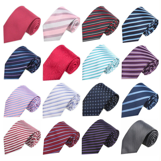 Fashion Ties for Men Women 8cm 3.15'' Business Wedding Accessories Silk Tie Mens Black Blue Gray White Pink Red Necktie Good Vibrations