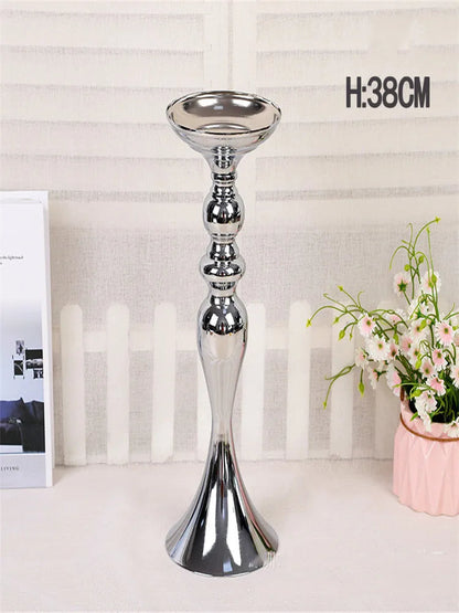 Metal Candle Holders Flowers Vase Candlestick Centerpieces Road Lead Candelabra Centerpieces Wedding porps Christmas decoration Good Vibrations