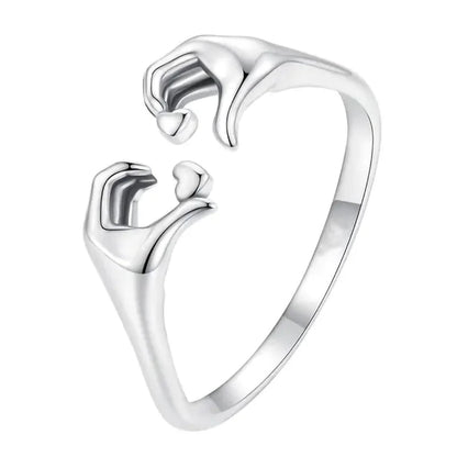 2026 New European and American Adjustable Heart Ring Couple Gift Boys  Popular Simple Finger  Accessories Wholesale Good Vibrations