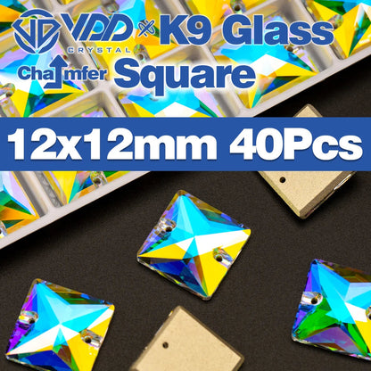 VDD Chamfer AAAAA Top Quality K9 Glass Sew On Rhinestones Sewing Crystal AB Flatback Stone For Clothes Accessories Wedding Dress Good Vibrations