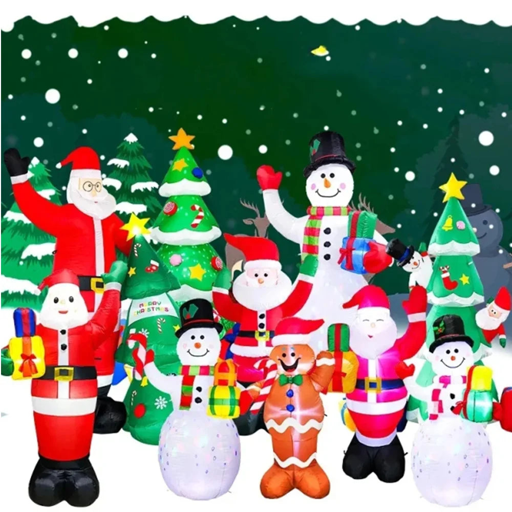 Christmas Inflatables Glowing Snowman Penguins Santa Claus with Built-in LED Decoration for Xmas Party Indoor Outdoor Yard Good Vibrations