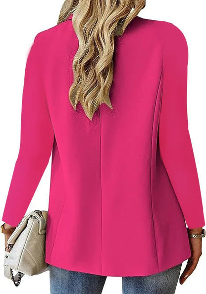 Women's Oversized Blazer Jacket Business Suit Coat Lapel Long Sleeve Solid Button Casual Elegant Coat Trendy Loose Outwear Good Vibrations