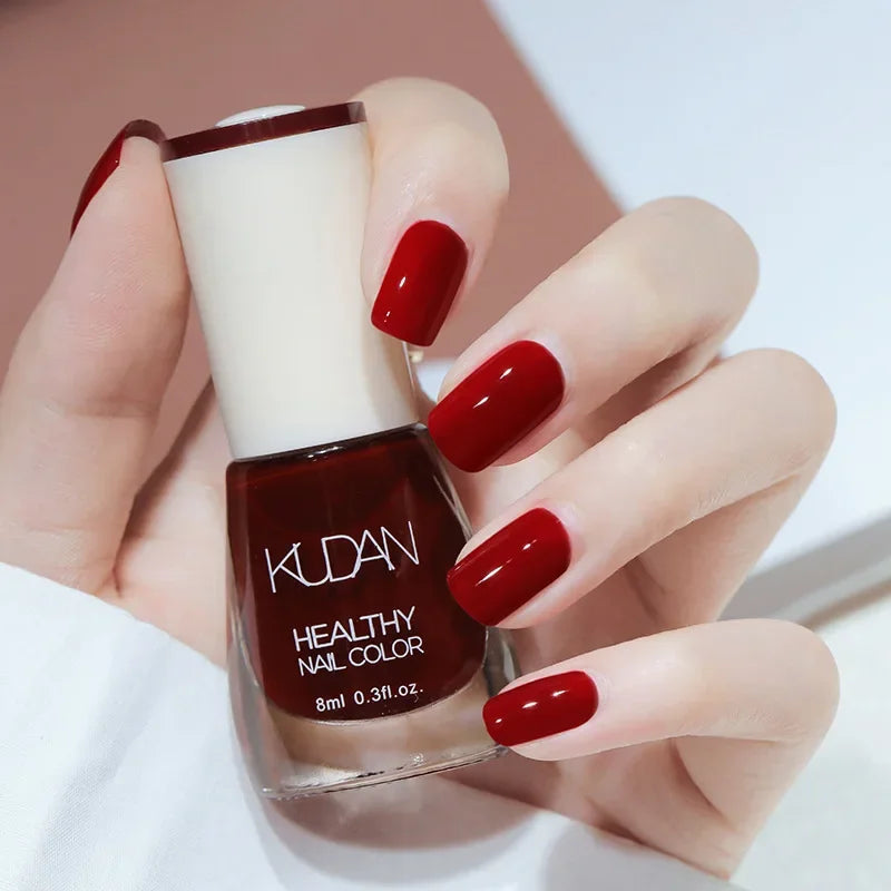 Nail Polish Without Baking Lamp White Fine Glitter Non-baking Non-peel Transparent Shiny Oil Base Coat Nude Nail Polish Good Vibrations