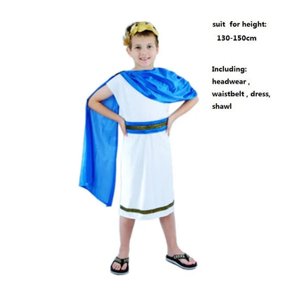 Greek Roman Costume Grecian Goddess Cosplay Clothing Family Party Decor   Decorative Props Boys Girls Child  Halloween Good Vibrations
