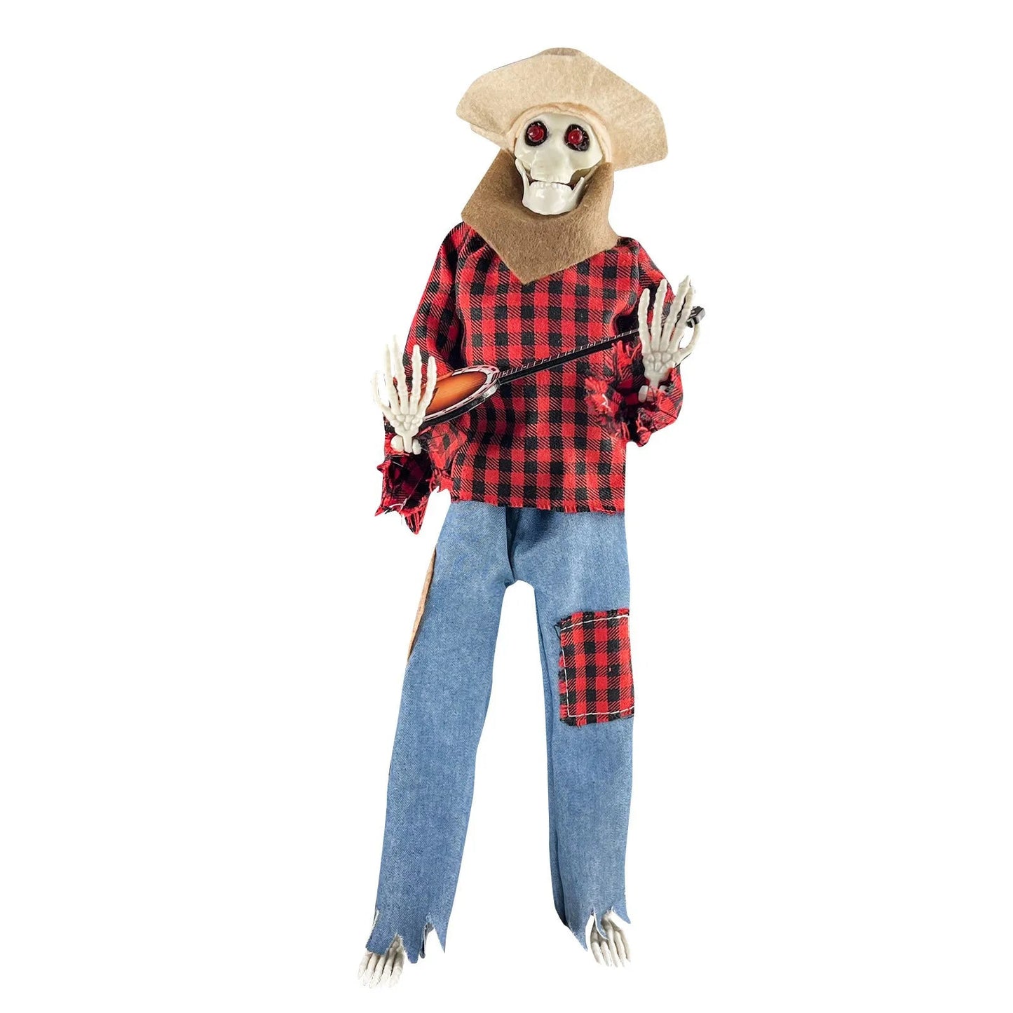 Halloween Fun Skull Playing Guitar Luminous Ornament Room Decor Farmhouse Skeleton Sculpture Christmas Decoration Gift 2024 Good Vibrations