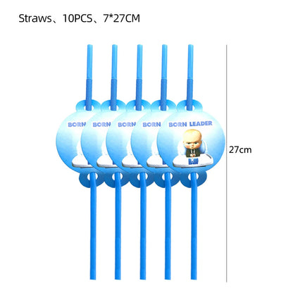 Baby Boy Party Decoration Banner Tableware Supplies Paper Boy DIY Cake Topper Birthday Foil Balloons Kit Accessory Gift Bags Good Vibrations