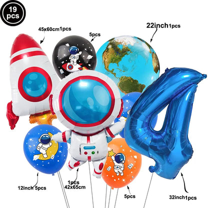 4D Standing Astronaut Spaceman Balloons Rocket Foil Balloons Kids Toys Baby Shower Outer Space Themed Birthday Party Decorations Good Vibrations