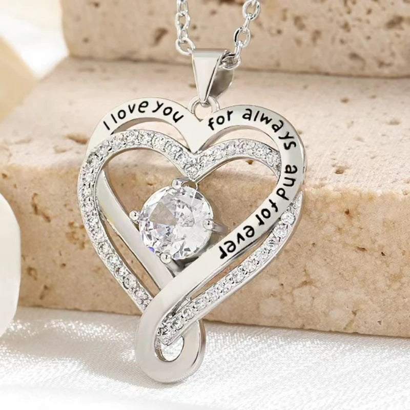 Elegant Style Heart shaped Pendant Necklace Hollow Design Mother's Day Gift Party Suitable for Best Friends Without Box Good Vibrations