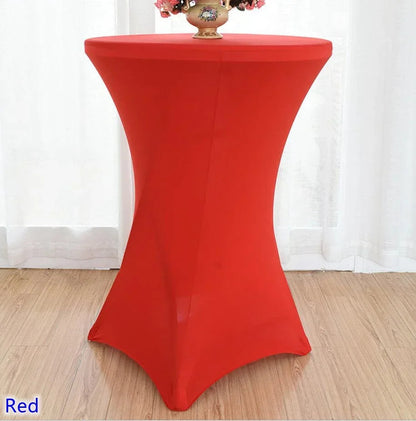 Wedding Birthday Party Decoration Cocktail Spandex Table Covers Round Cloth High Bar Banquet Hotel  Show Solid Colour Good Vibrations