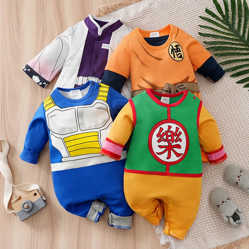 Newborn Baby Anime Cape Style Children Long Sleeve Cotton Bodysuit, Cute Kids Boys Girls Romper Good Vibrations