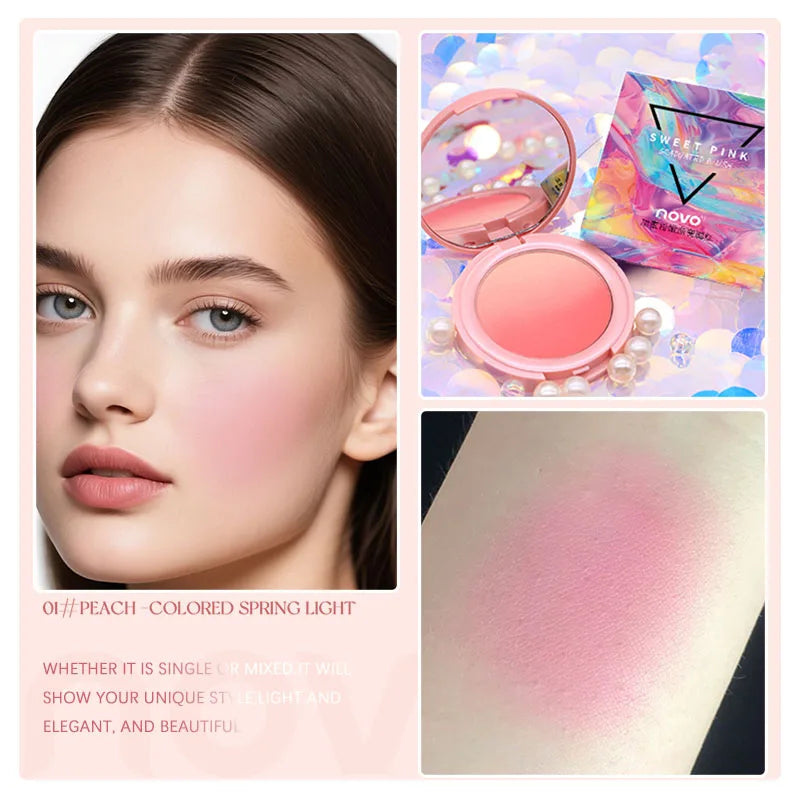 Vibrant Blush Palette, Multi-Color Gradient Design, Lightweight & Blendable Color, Face Cosmetics, With Easy-To-Use Mirror Good Vibrations