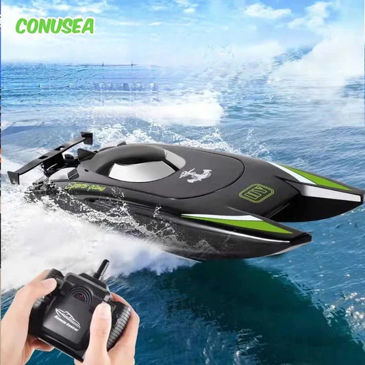30Km/h Racing Boat 2.4G Radio controlled Rc Boat High Speed Speedboat 20Mins 2Ch Dual Motor Waterproof  Ship Boys Christmas gift Good Vibrations