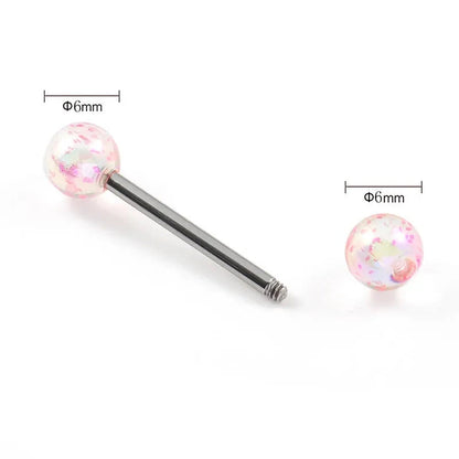 6PCS Acrylic AB Tongue Piercing Set Nipple Piercing Barbell Bulk 14G Shiny Tongue Barbell Lot Nipple Ring Pack Piercing Lengua Good Vibrations Adult Super Store