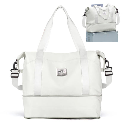 Expandable Travel Duffle Bag for Women Carry On, Weekender Overnight Shoulder Bag,Gym Tote Bag Wet Pocket Delivery Hospital Bag Good Vibrations