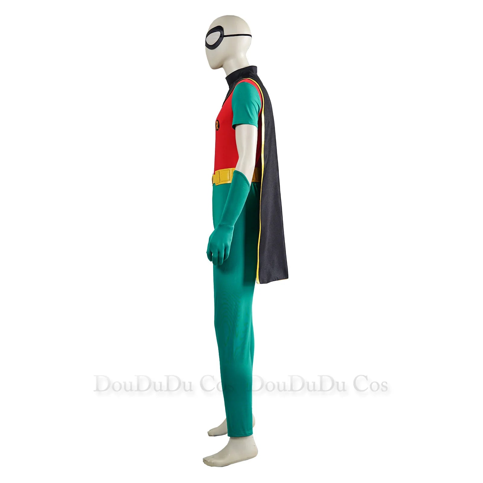 Adult Robin Cosplay Costume Men Jumpsuit Cloak Belt Gloves Eyemask Outfits TV Fantasy Halloween Carnival Party Suit Good Vibrations