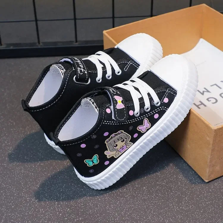 Multi Colored Kids Casual Shoes Cartoon Mid Top Anti Slip Spring Autumn Outdoor Kids Canvas Shoe Sizes 26-37 Sandalias De Mujer Good Vibrations