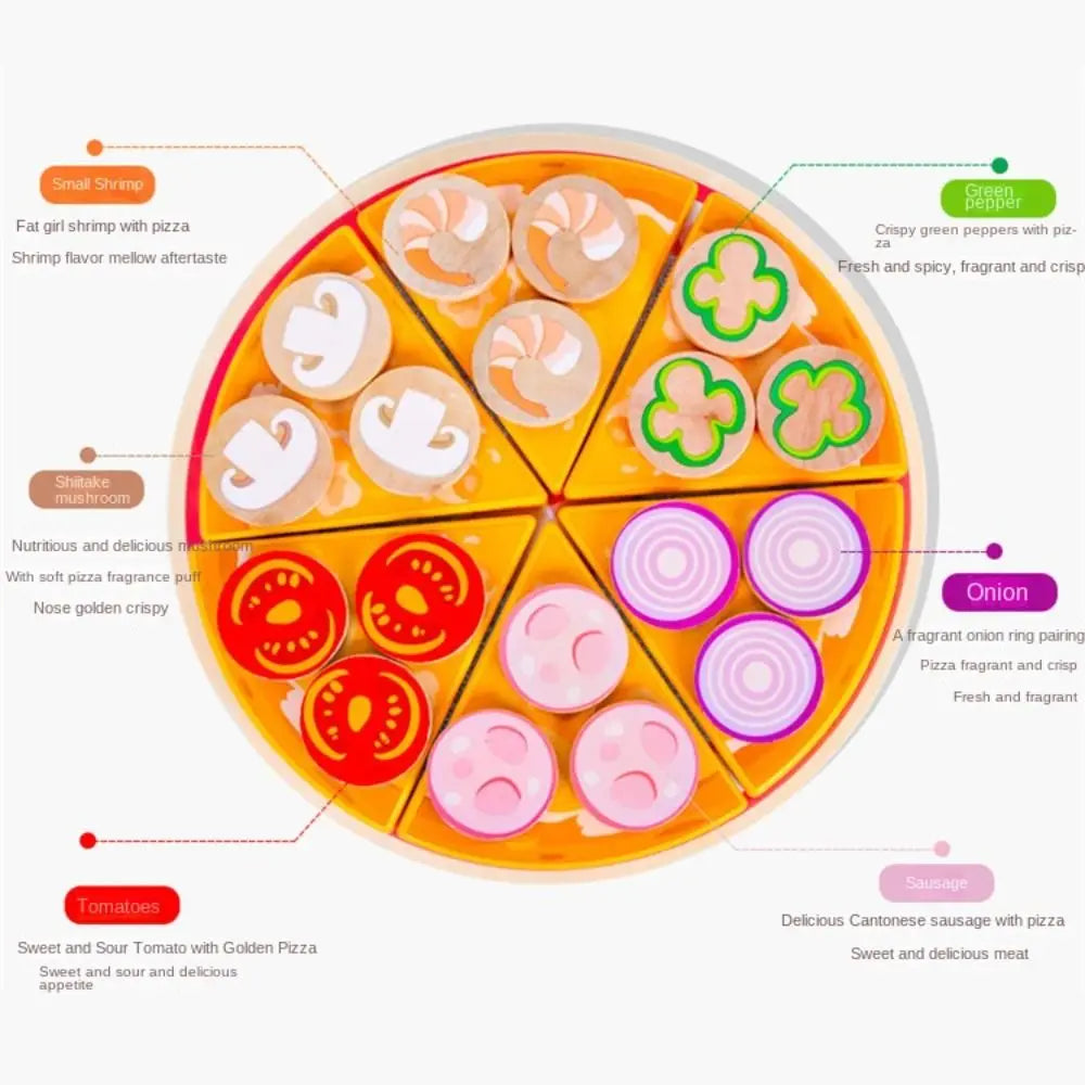 Simulation Pizza Pretend Play Toy Early Education Cognitive Dramatic Food Pizza Toys Interactive Miniature Cookie Play Food Set Good Vibrations