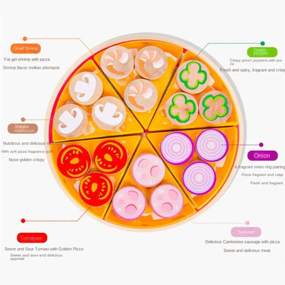 Simulation Pizza Pretend Play Toy Early Education Cognitive Dramatic Food Pizza Toys Interactive Miniature Cookie Play Food Set Good Vibrations