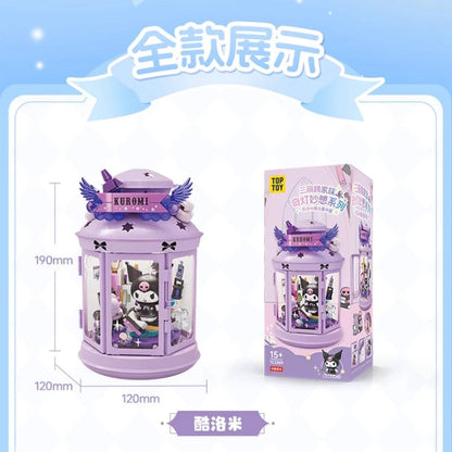 Sanrio Building Blocks Night Light Series Puzzle Assembly Kuromi Pochacco Kawaii Decorative Building Blocks Girl's Birthday Gift Good Vibrations