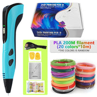 3d Pen for kids Creatived Toy DIY 3D Printing Pen Type-C Rechargeable 3D Pens Set with 200M PLA Filament for Children Gift Good Vibrations