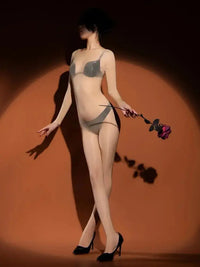 Shiny High Cut Patchwork Hook Finger Bodystocking Nylon Catsuit Close Open Crotch Bodysuit Tight Sexy Leotard Conjoined Lingerie GOOD Vibrations