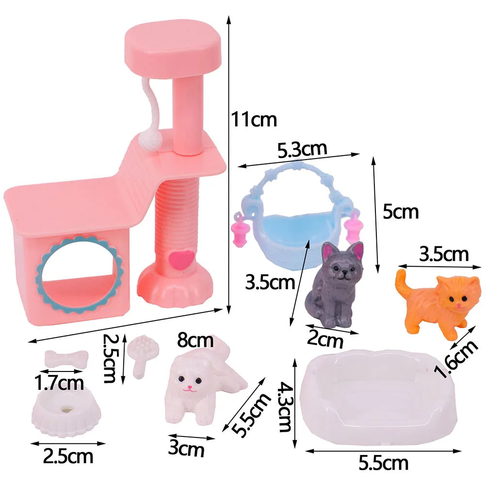 Doll House Furniture Bed Table Chair For 11.8inch 30cm Doll Plastics Cleaning Tools Accessories Mini Furniture Model Gifts Toys Good Vibrations