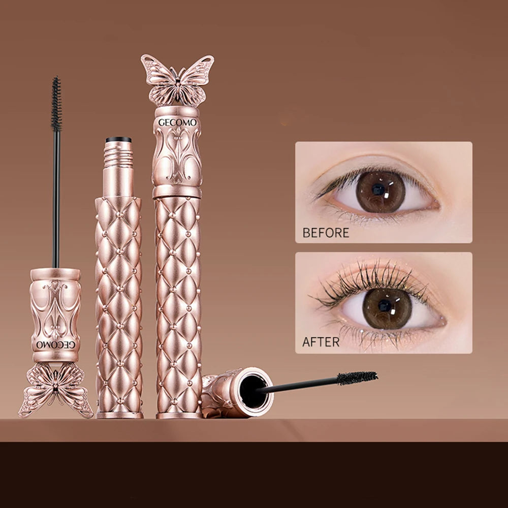 GECOMO Butterfly Flying Volume Mascara Curl Long-lasting Makeup Thin Brush Eyelash Primer Shape Good Vibrations