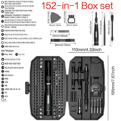 Precision Screwdriver Set, Laptop Tool Kit, 152/25 in 1 Professional Computer Screwdriver Repair Kit T5 T6 Torx Screwdriver Good Vibrations