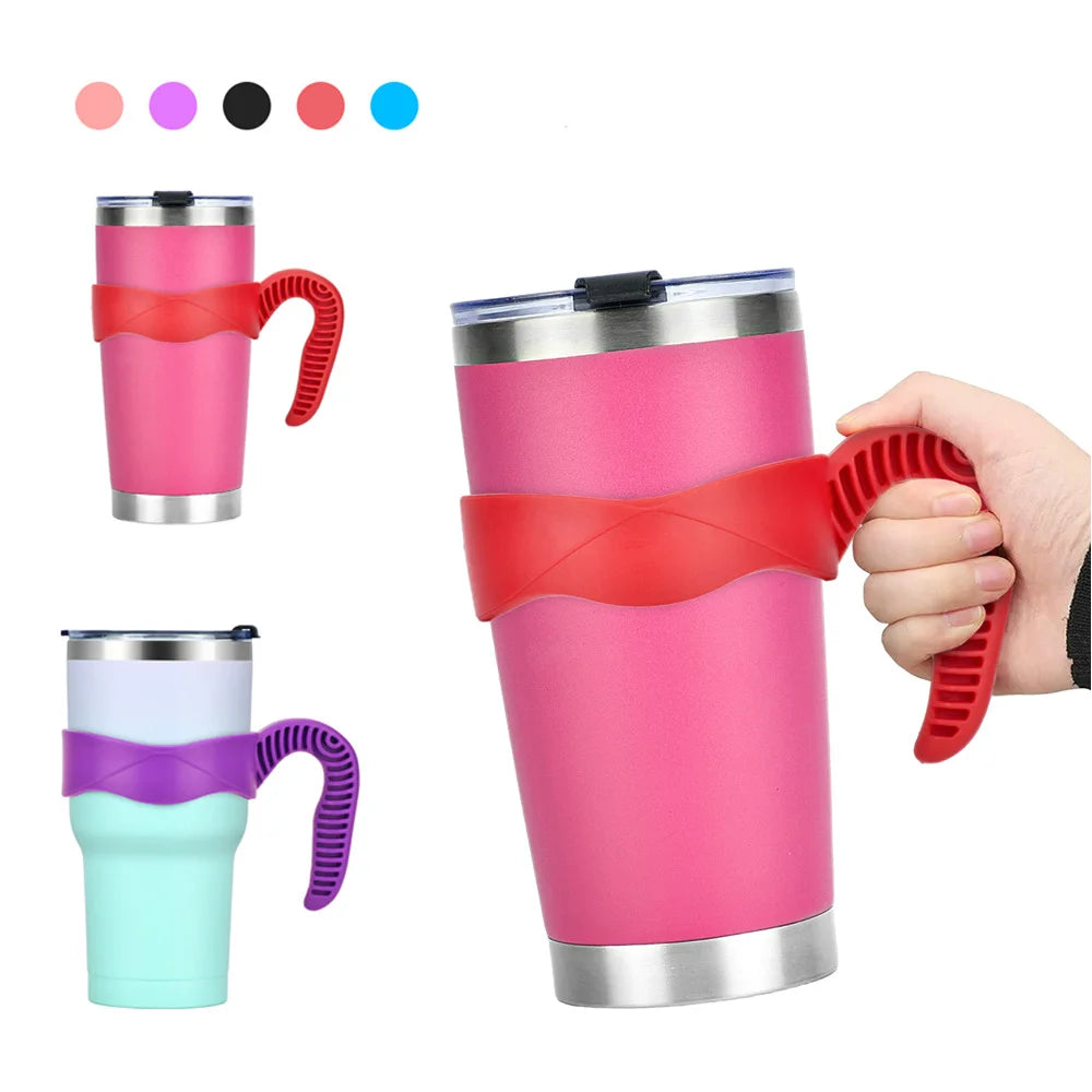 20/30oz Tumbler Handle Water Thermos Bottle Holder Travel Drinkware Holder Coffee Cup Portable Insulated Bottles Accessories Good Vibrations