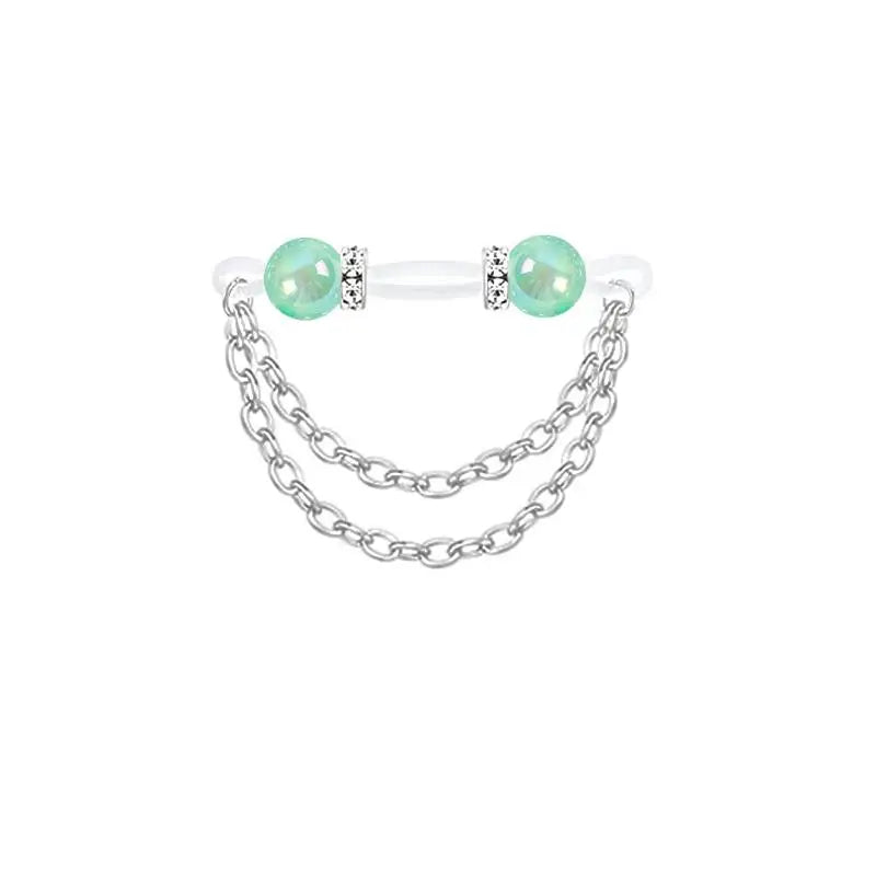 1 Pair Acrylic Adjustable Fake Nipple Rings No-Pierce Acrylic Nipple Rings With Glitter Beads Perfect For Party Good Vibrations