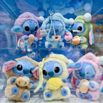 2025 New Stitch Eat Something Before Sleep Series Plush Blind Box Vinyl Toys Cute Doll Mystery Box Bag Hanging Decoration Gift* Good Vibrations
