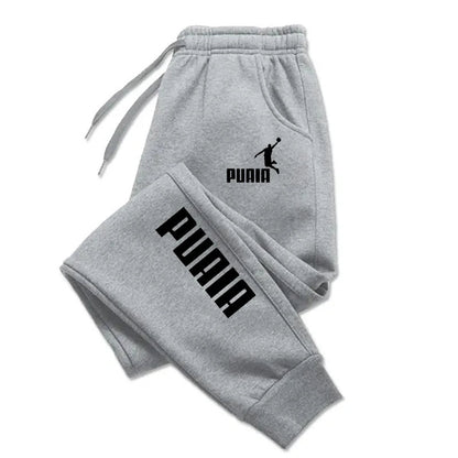 PUAIA Print Men's Pants Autumn/Winter New Sport Jogging Trousers Fitness Loose Fit Clothing Solid Color Outfit Streetwear Pants Good Vibrations