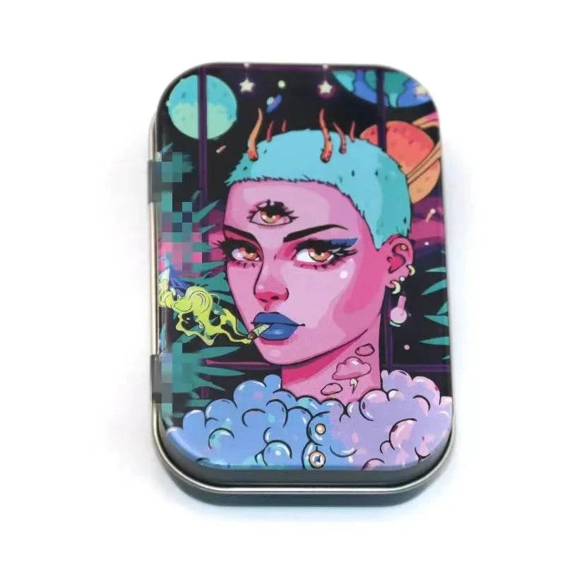 Tinplate Cigarette Case Tobacco Storage Box Humidor Rolling Paper Box Jewelry Candy Coin Key Organizer Flip Gifts Sealed Good Vibrations Adult Super Store