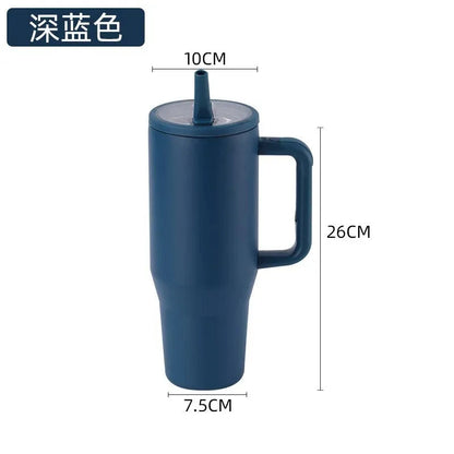 40oz Cross-border thermos cup 40oz double-layer ice cup leak-proof foldable straw cover convenient direct drinking mouth car cup Good Vibrations