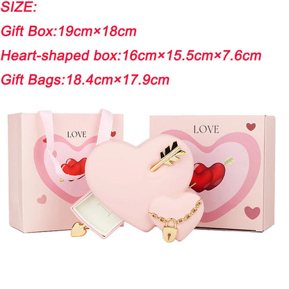 Valentine'S Day Gift Box Bag Set Unique Heart Jewelry Display Box With Arrows Storage Organiser Anniversary Birthday Gifts Box Good Vibrations