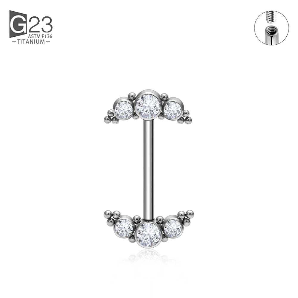 14G Nipple Rings G23 Titanium Barbell Zircon Nipple Shield Piercing for Women Girls Sexy Nipple Piercing Jewelry Good Vibrations