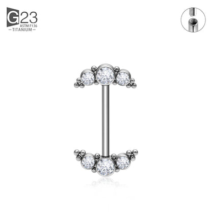 14G Nipple Rings G23 Titanium Barbell Zircon Nipple Shield Piercing for Women Girls Sexy Nipple Piercing Jewelry Good Vibrations