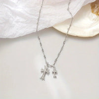 1pc Luxury Geometric Elegant Cross Necklace For Women Men Wedding Engagement Party Jewelry Accessories Good Vibrations